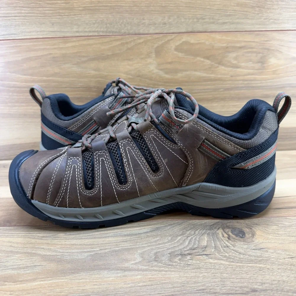 Keen Utility Flint Steel Toe Mens Work Shoes 11 D Brown Leather Oil Slip Resist